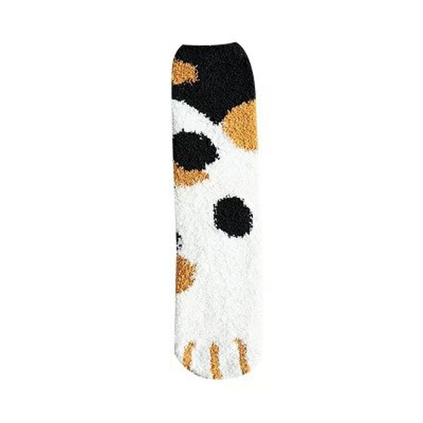1 Pair Of Plush Coral Fleece Socks harajuku Women Girls Tube Socks  Winter cat socks Cute Thick Warm Sleeping Floor Sleep Socks