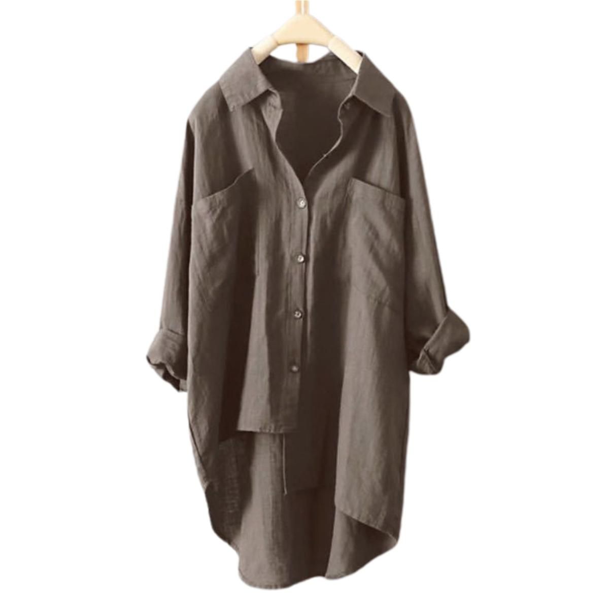 Women Shirt Button Cuff Office Lady Cotton Oversize Shirt Tops