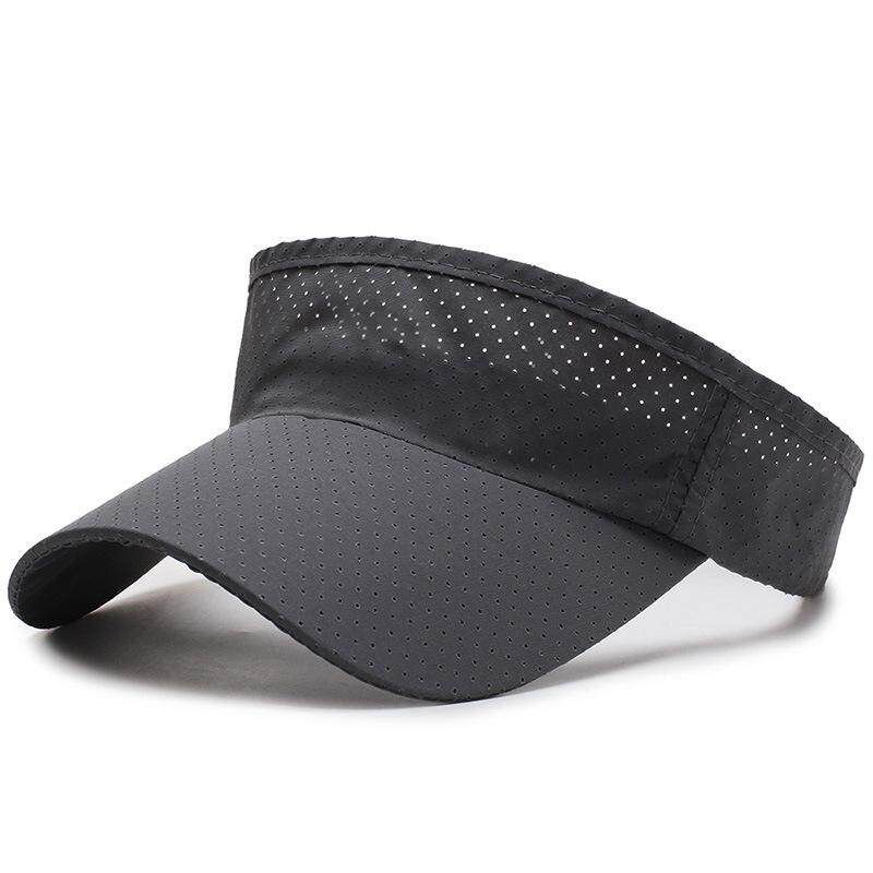 Panda Online Women Men Wide Brim UV Protection Breathable Visor Sun Hat With Adjustable Strap Open-Top Peaked Flat Hat