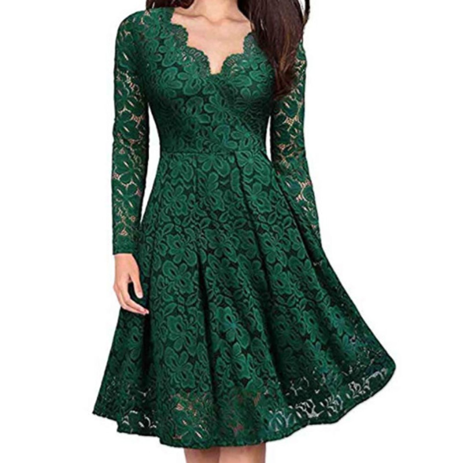 Midi Dress Waist Tied A-line Floral Pattern Dress