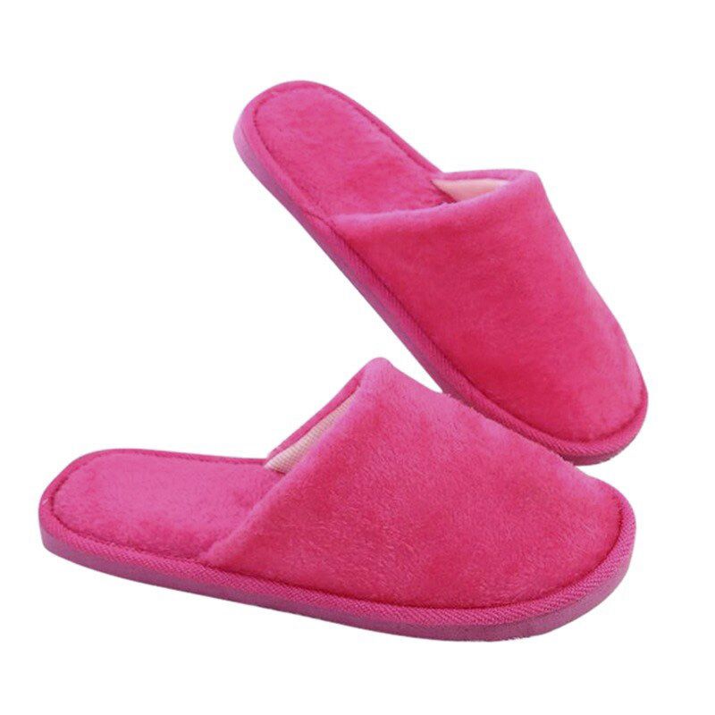 Simple Solid Soft Plush Slippers For Men And Women Winter Warm Indoor Non-slip Slippers Men Shoes Flat Shoes For Women Shoe