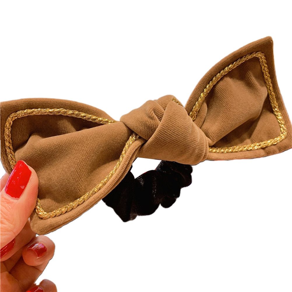 Vintage Women Bow Hairpin Hairgrip Elastic Ponytail Holder Hair Rope Accessory