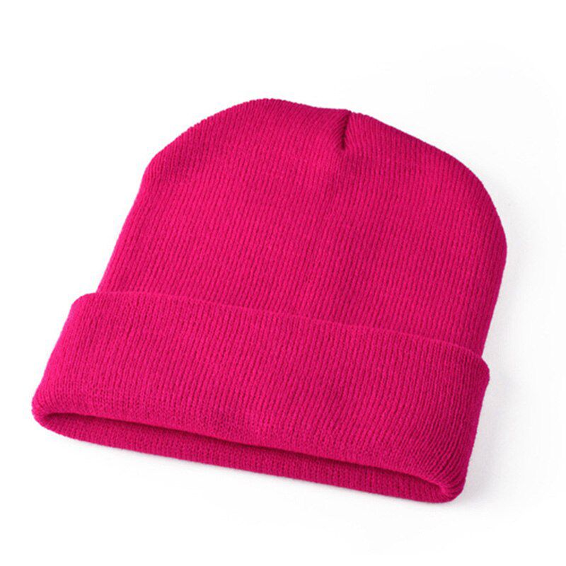 14 Color Winter Hat Warm Hats Unisex Knitting Wool Fluorescence Color Cap Beanie Solid Cotton Cap Beanie Winter Hat