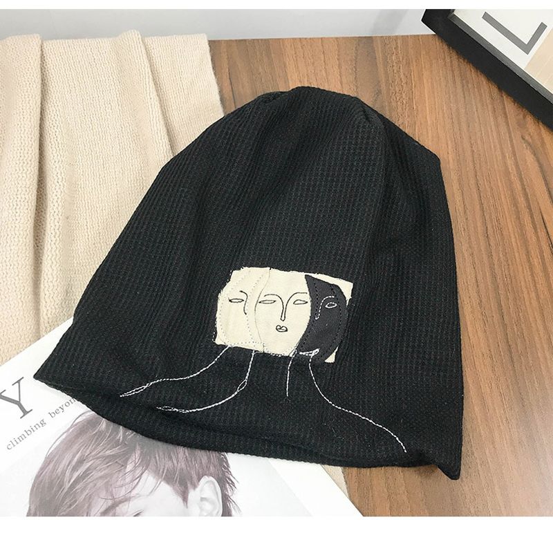 Cool Trend Beanie Women's Winter Hat Autumn Thick Skullies Beanies Cap Novelty Applique Slouchy Hats Black Beanie Hop