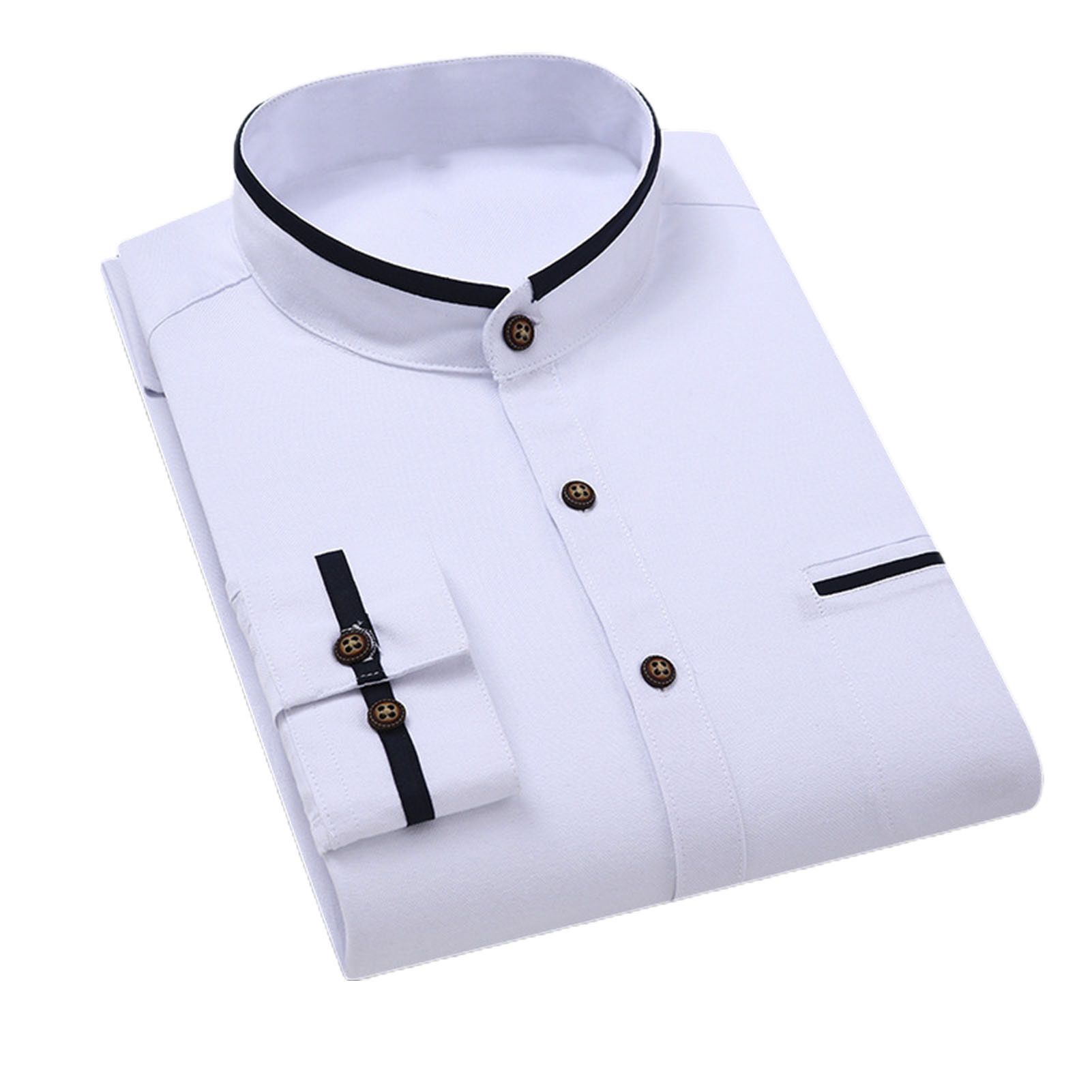 Men Shirt Contrast Colors Cardigan Spring Shirt