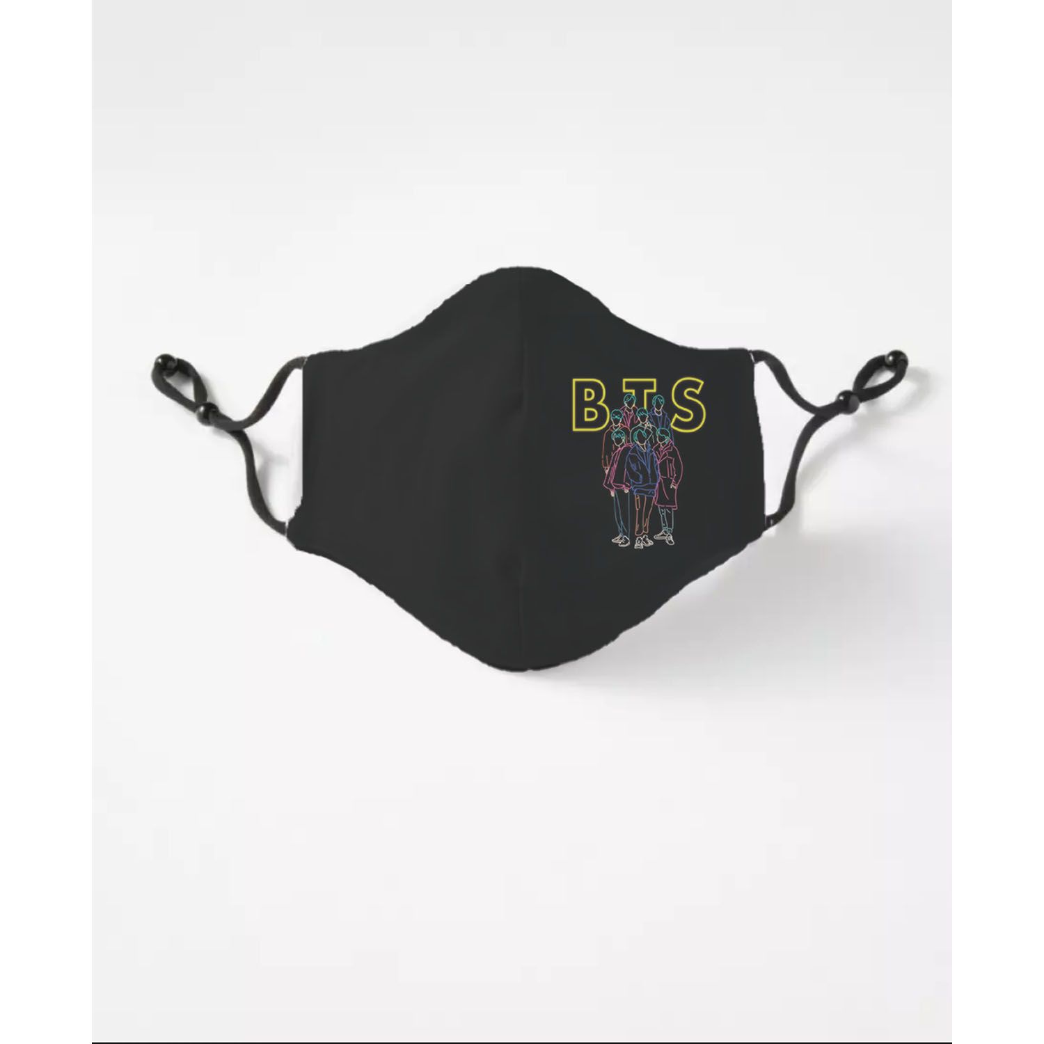 BTS Three Layer Face_Mask For Men And Women  Free Size With Adjustable Ear Loop And Digital Femal Print flower Bts Face_Mask Design Red Black White Multicolorful Print Anime Cartoon Formal And Casual Face_Mask