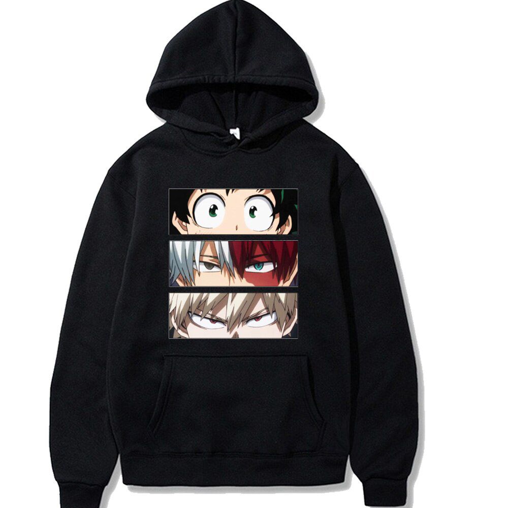 My Hero Academia Hoodie  MHA Deku Todoroki Bakugo Eyes Unisex Clothes