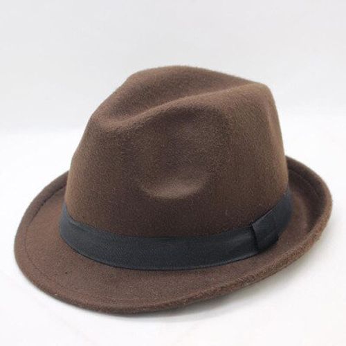 Artificial wool Fedora Hat Derby Fedoras Cap Felt Billycock Hats Winter Bowler Fedora Trilby Hats Man's Cap