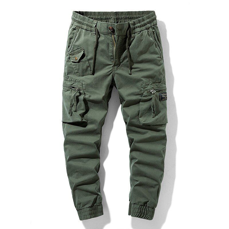 New Spring Men's Cotton Cargo Pants Clothing Autumn Casual Fashion Elastic Waist Quality Pantalones TiCargo Pants Men