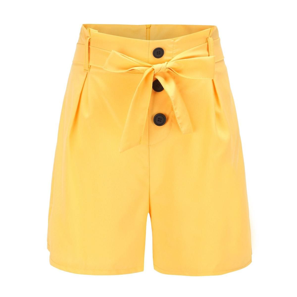 Women Shorts High Waist Buttons Sashes Elegant Summer Zip-Up Skinny Shorts Solid Plus Size Pockets Summer Casual Shorts