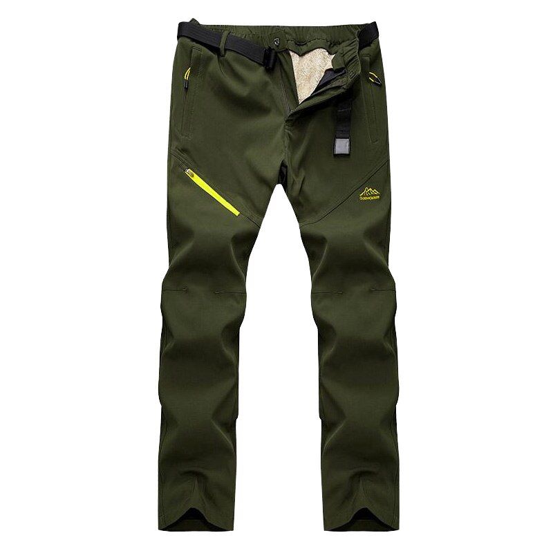 Men Winter Warm Fleece Soft Pants Male Hiking Trekking Fishing Camping Climb Trousers Outdoor Sports Thick Waterproof Pants