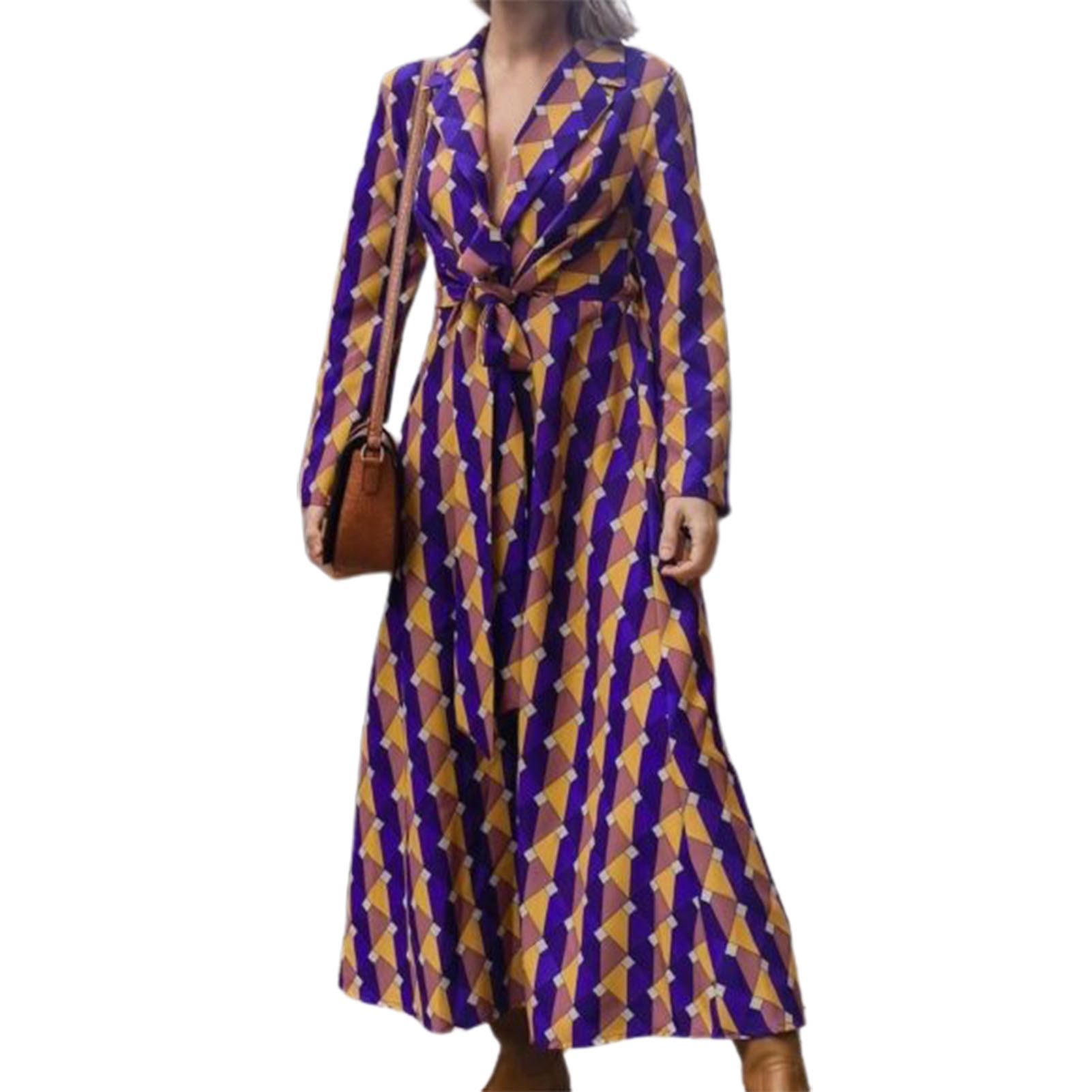 Maxi Dress Intellectual Fashion Geometry Print Long Dress