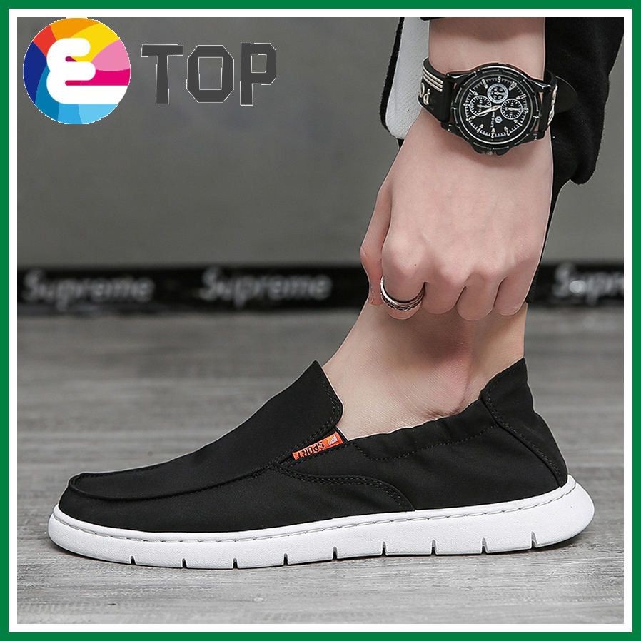 Men Canvas shoes New Comfortable Canvas Shoes Men Casual Shoes Male Flat Loafers Shoes Men black