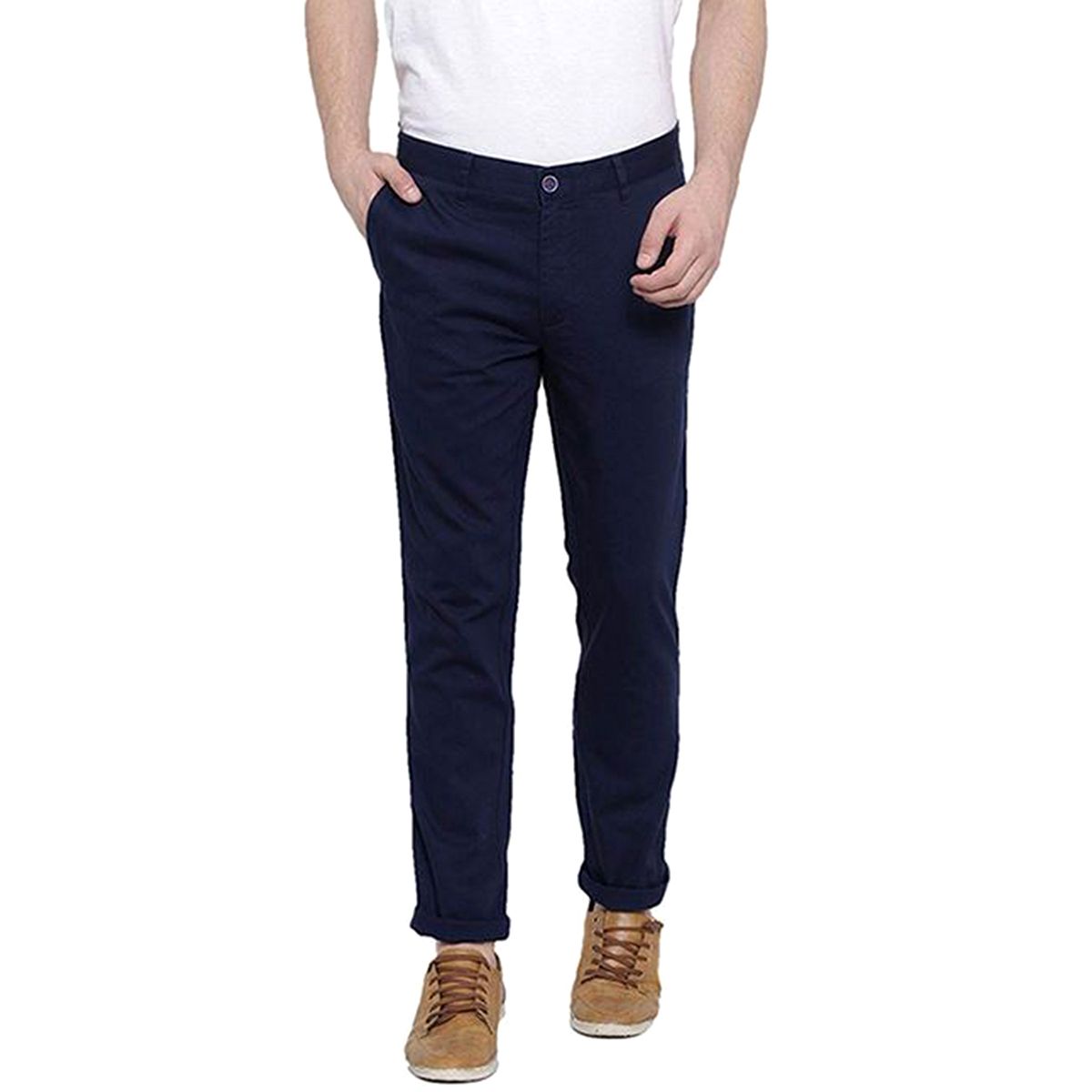 Slim-Fit Chino Gabardine Pants - Royal Blue