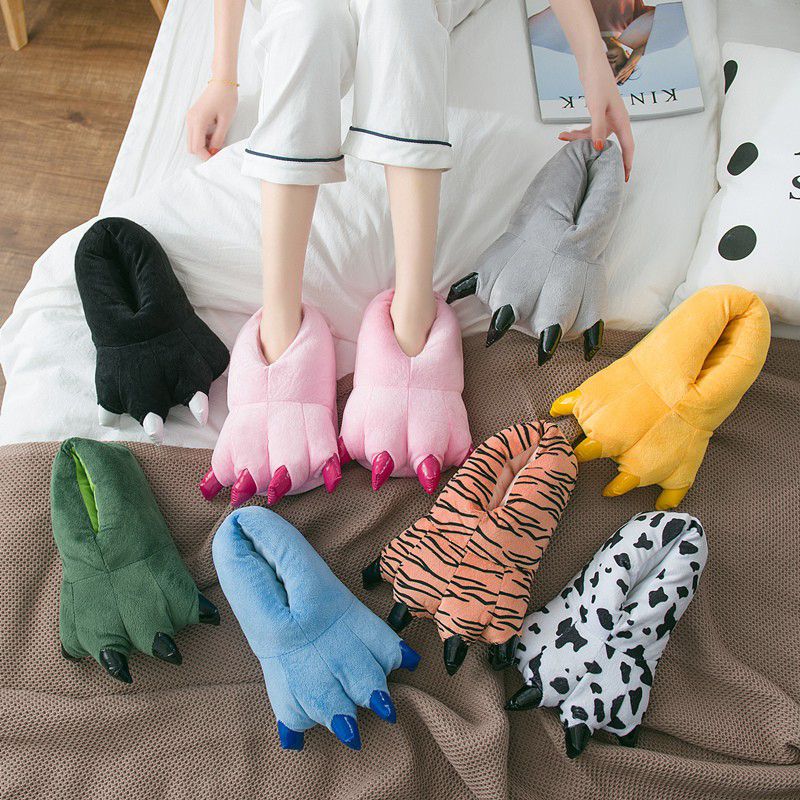 Adult Cartoon Animal Paw Home Slippers Dinosaur Claw Shoes Indoor Winter shoes
