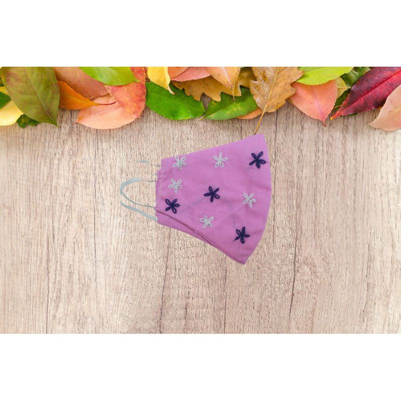 Stylish cotton tow layer hand stitch flower design face cover clothes