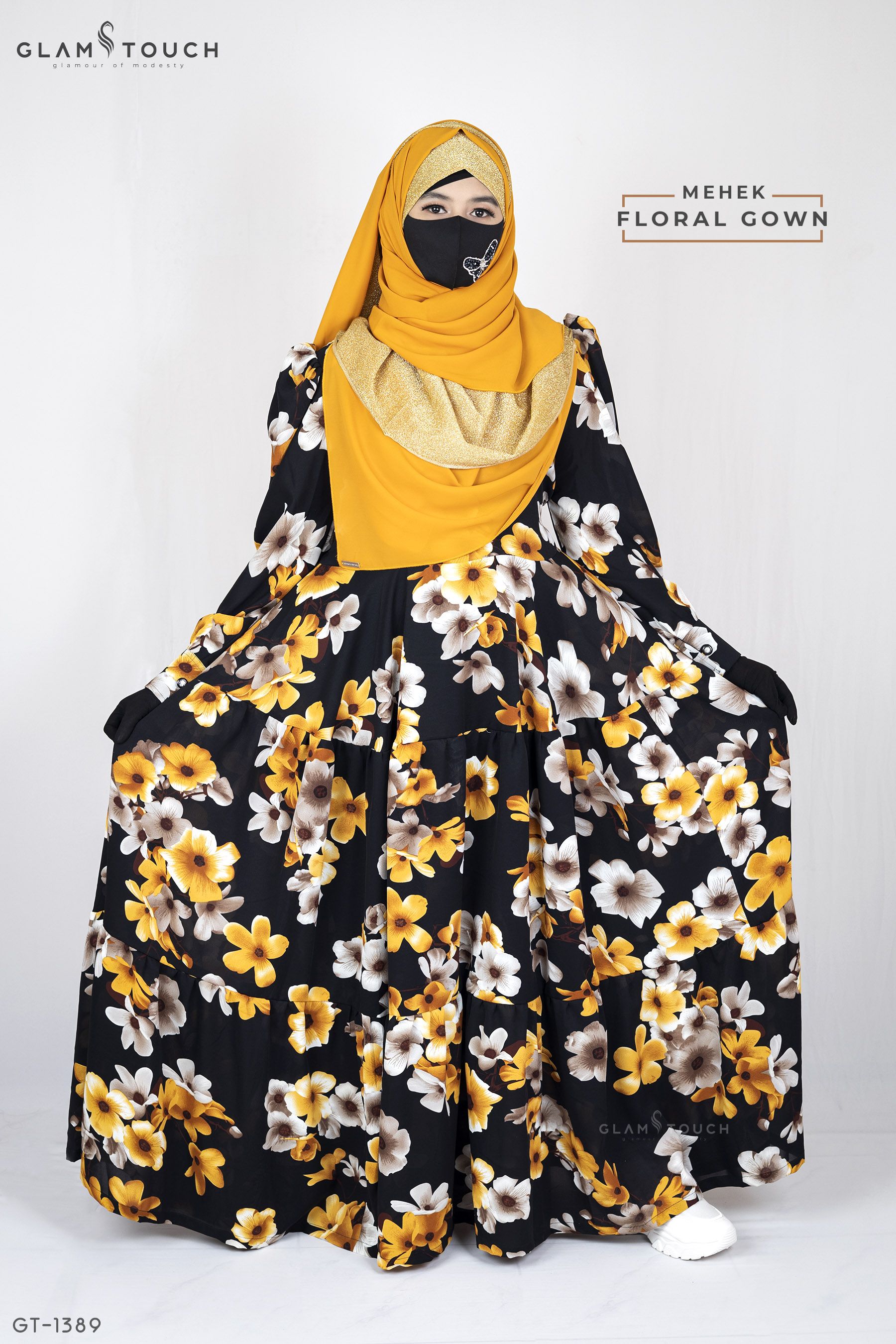 Glam Touch Exclusive MEHEK Floral  Ready Gown for Women
