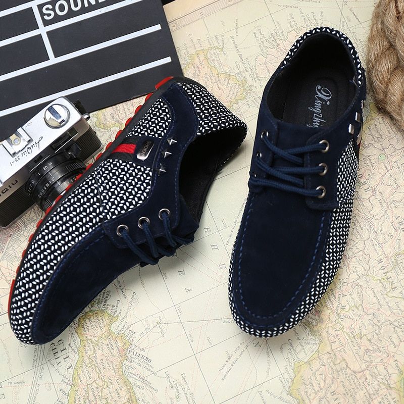Spring autumn breathable men's bean shoes British trade casual shoes lacing fashion trend large size men's shoes