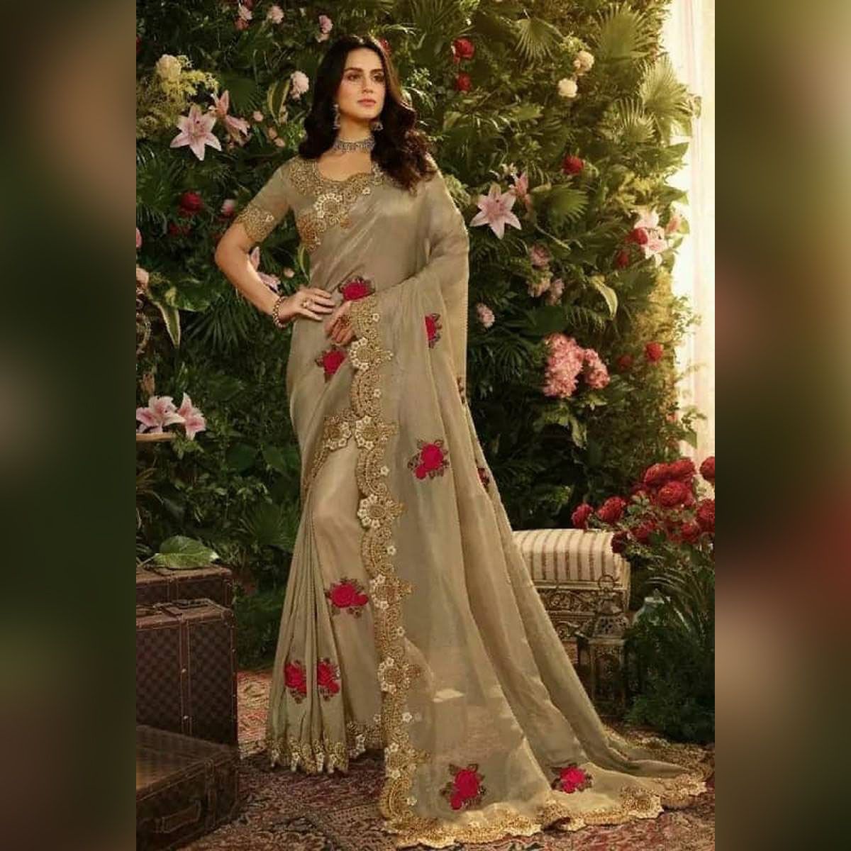 Red Georgette Saree for Women