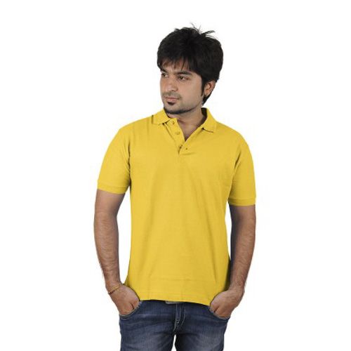 Cotton Polo T-shirt for Men- yellow