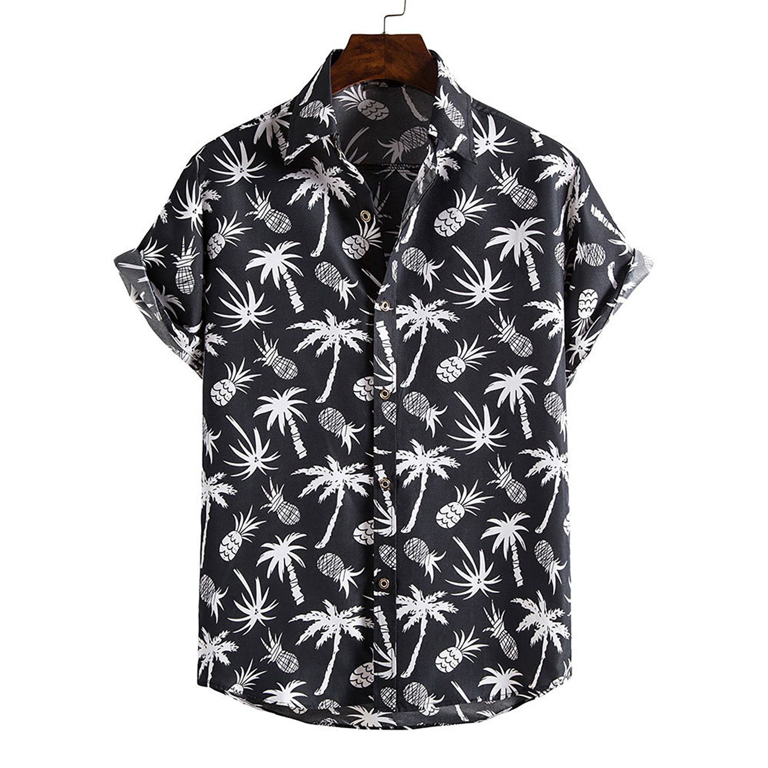 Summer Shirt Loose Summer Coconut Print Hawaiian Shirt