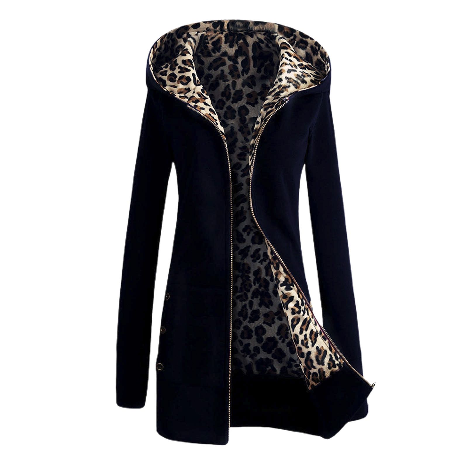 Casual Overcoat Shrinkable Hem Zipper Closure Hooded Winter Coat
