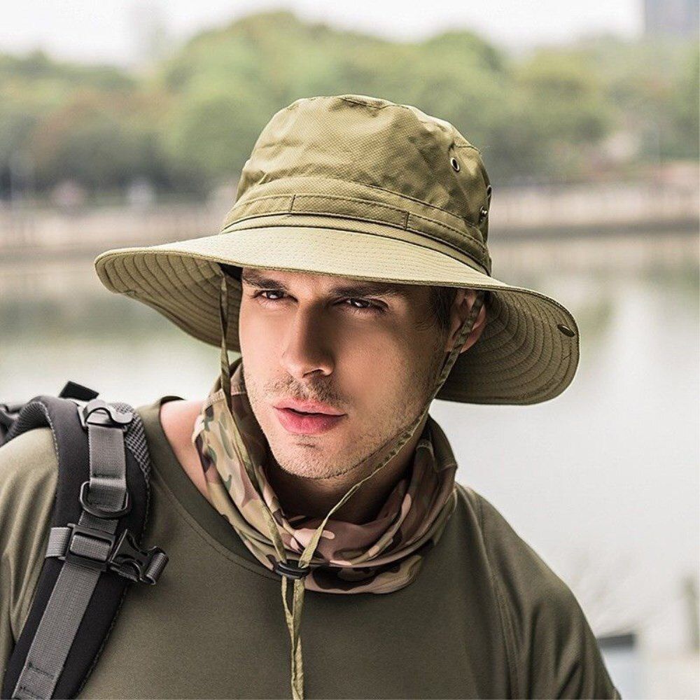 Boonie Bucket Cap Fishing Hunting Safari Summer Men Sun Hat Fisherman’s Hat Men and Outdoor Caps Straw Bucket Hat