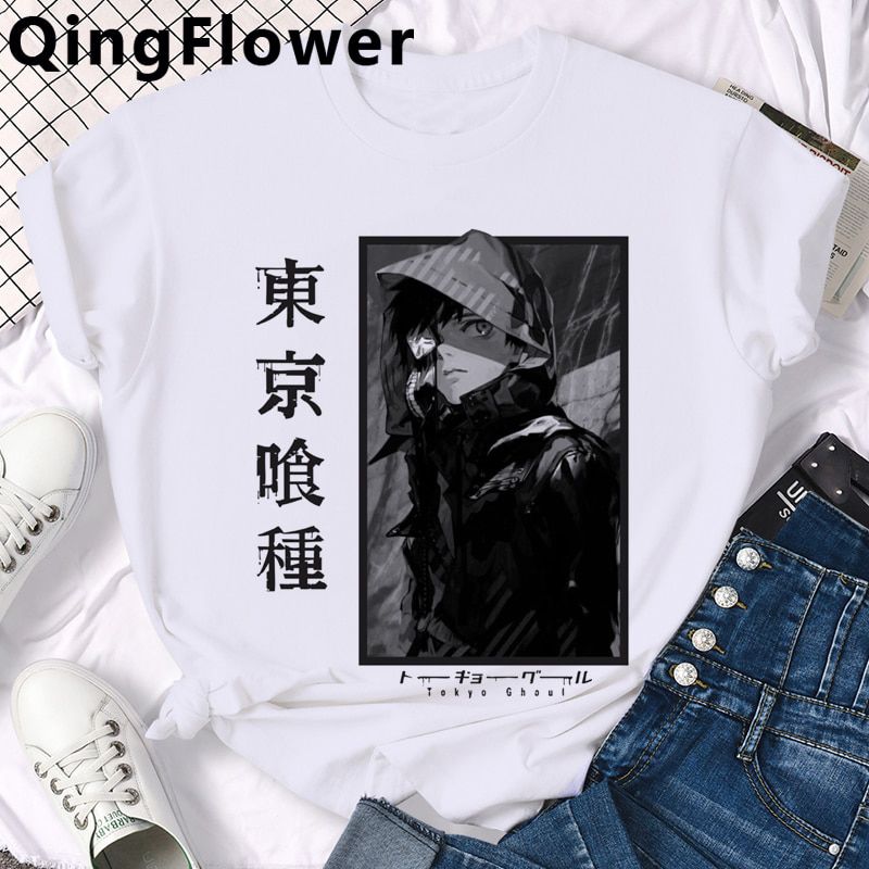 Japanese Anime Kaneki Ken Tokyo Ghoul T Shirt Men Cool Manga Graphic Summer T-shirt Casual Grunge Tshirt Streetwear Top Tee Male