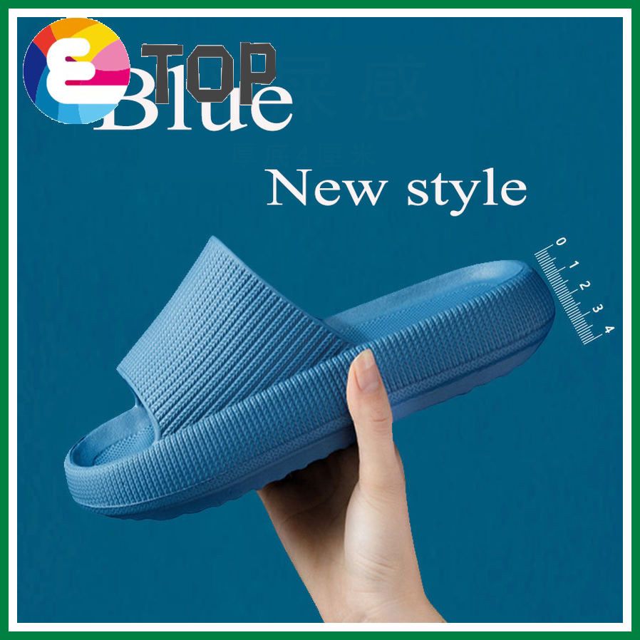 New GRAY / GREEN EVA Thick Sole Shower Slippers Female Summer Home Non-Slip Bathroom Household Easy-To-Clear Bath Slippers