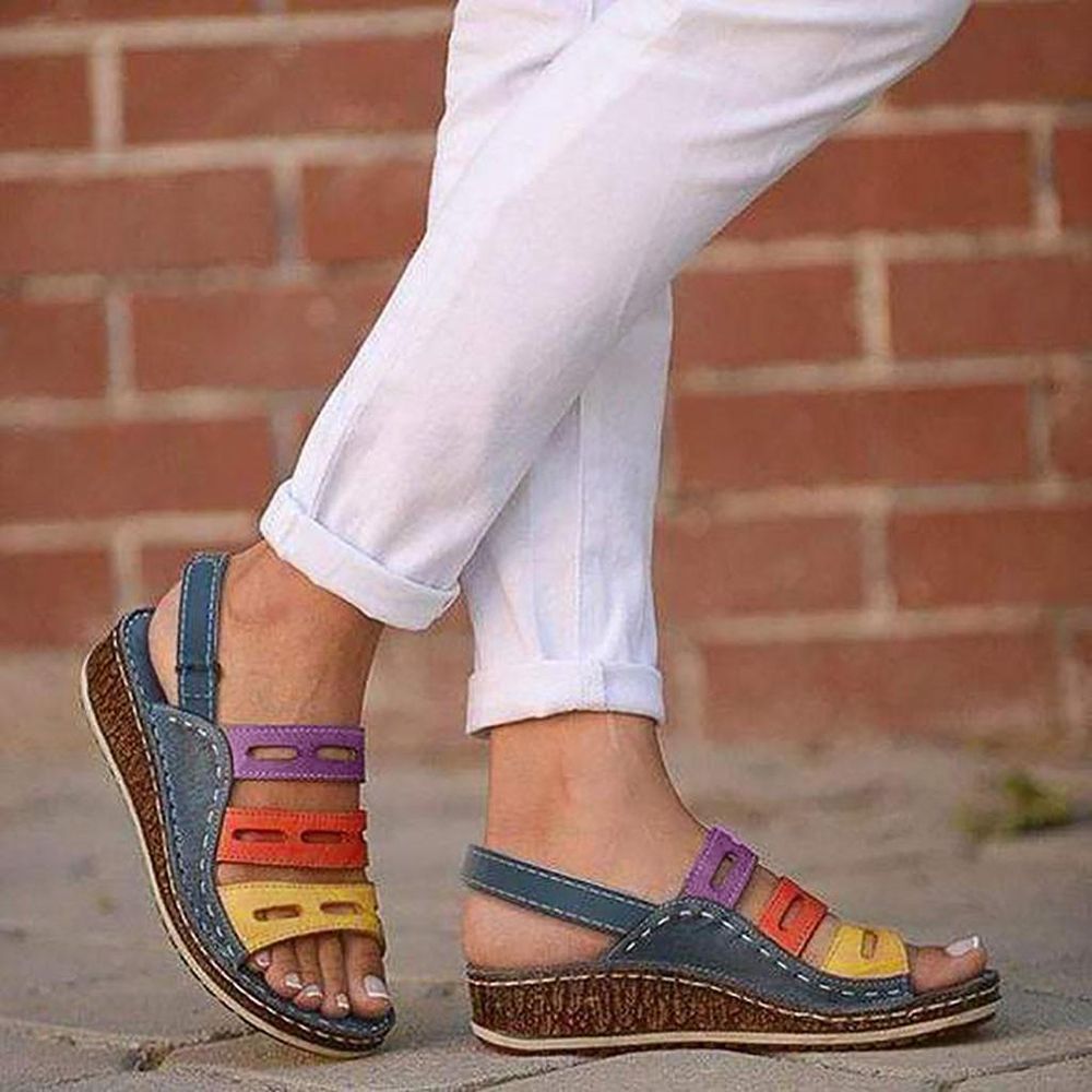 Fashion Women Summer Platform StrapRoman Wedges Casual Peep Toe Sandals