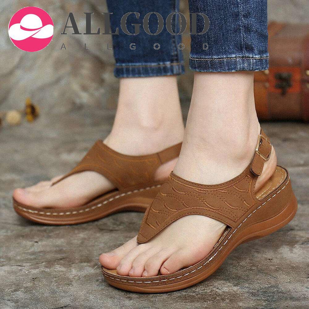 Shoes for Women Summer Fashion Clip Toe Wave Embroidery Sandals