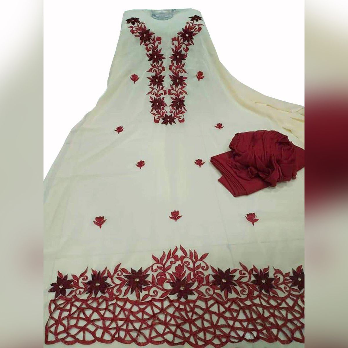 Unstitched Georgette Excellent Embroidery Work Salwar Kameez  for Women-[3 Piece}