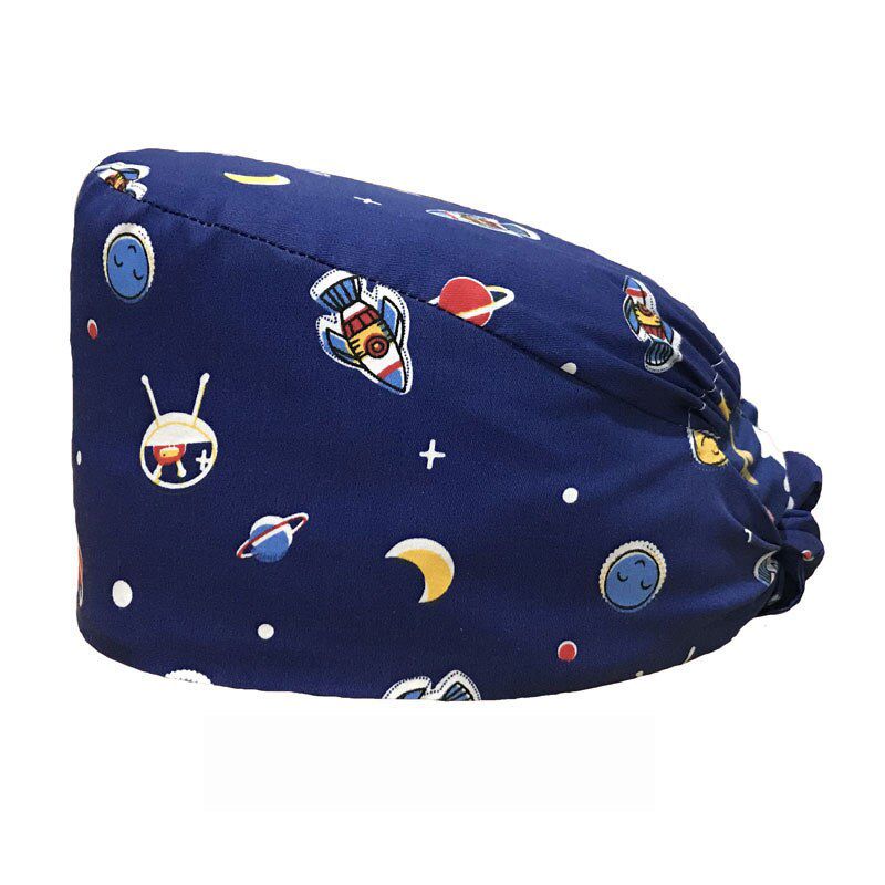 Fashion Breathable Scrub Cap Printed on Work Hat Casual Uni Outdoors Nurse Work Hat For Home Worker Outdoor