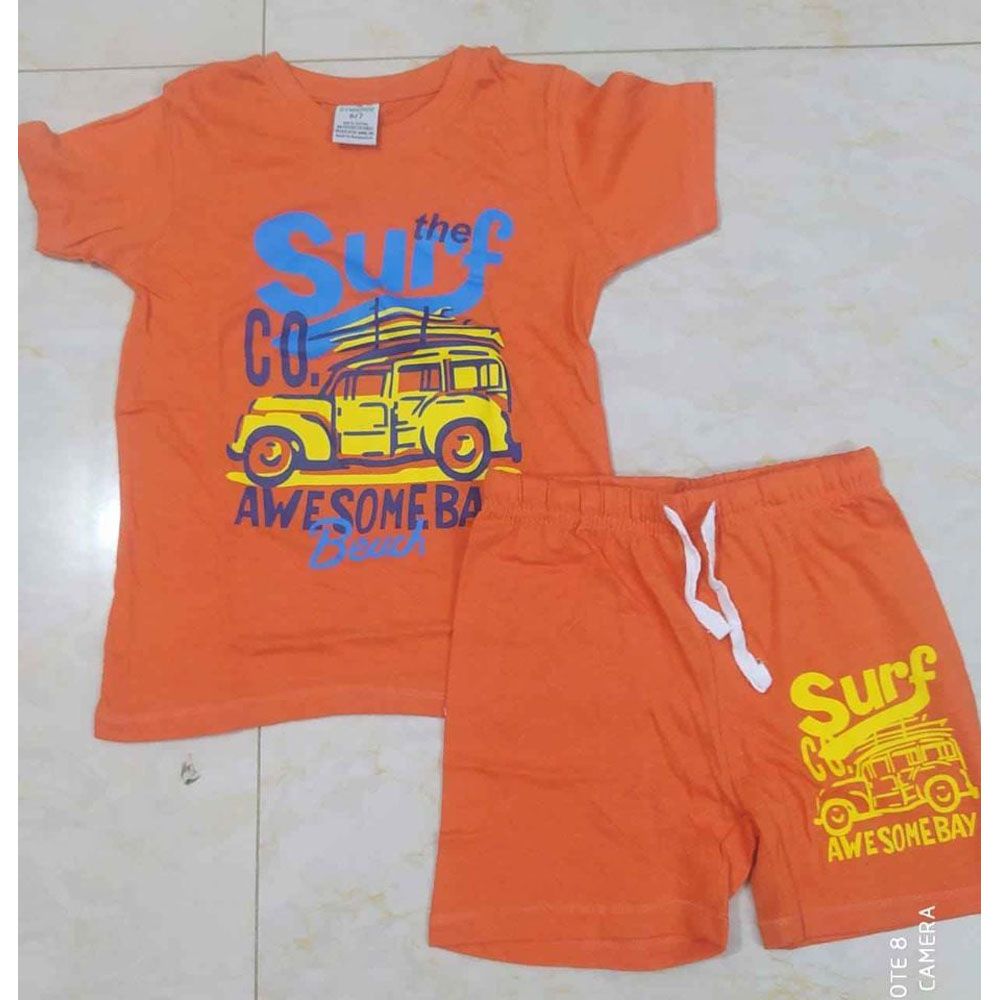Boys Set_Multicolor_T-Shirt+Pant_Printed_2/4/6/8 years