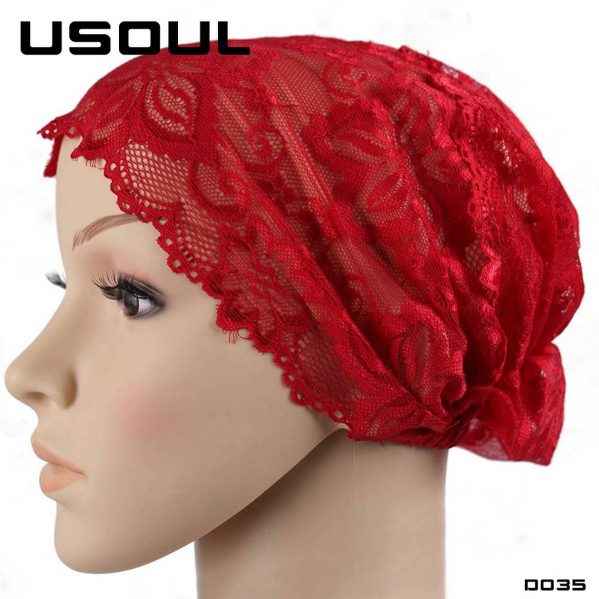 Lace fabrics hijab cap for woman