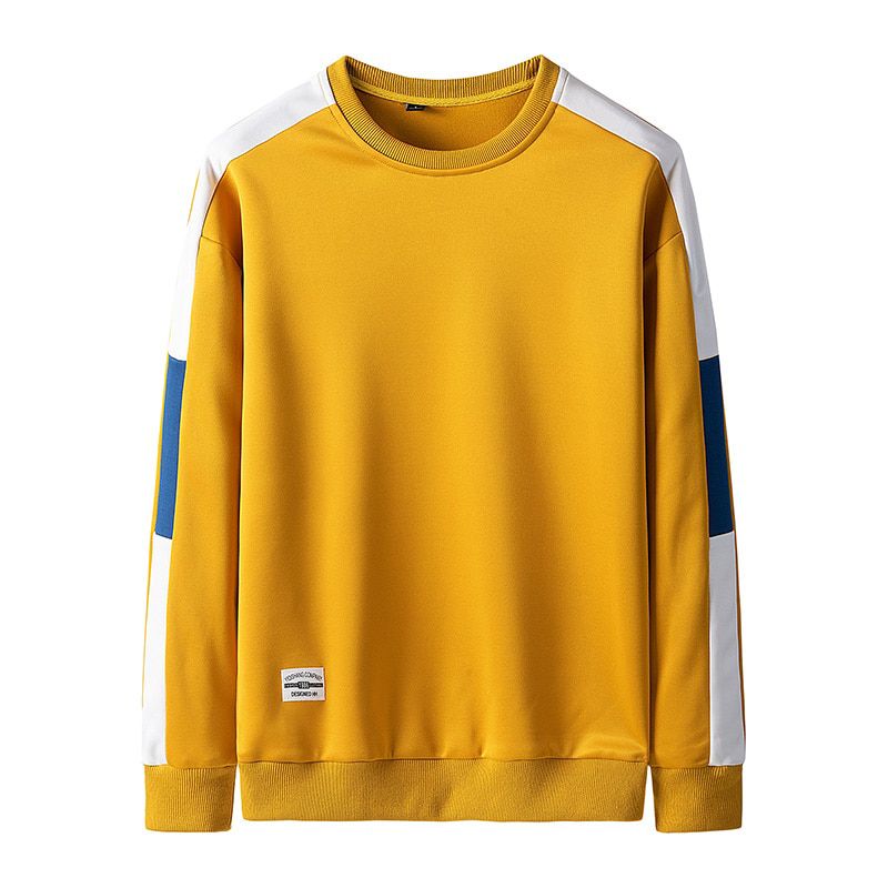Men's Sweatshirt  Hop Brand Fashion Patchwork O-Neck Long SleevesTop Blouse Hoodie Male Black We Loose casual Sweatshirts