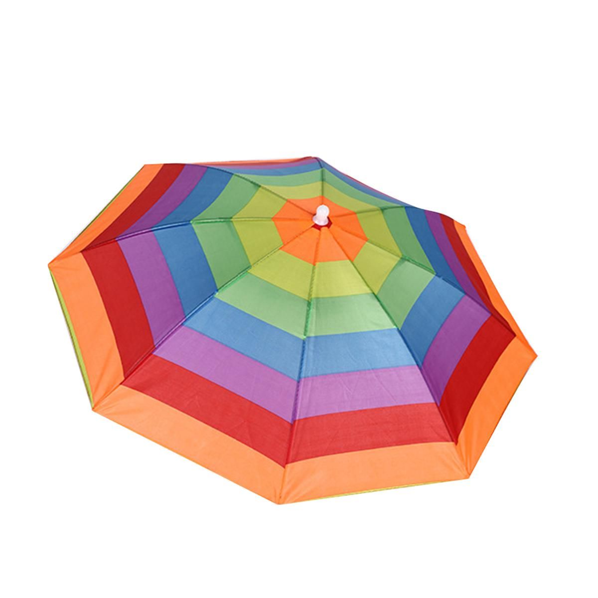 Wide Application Umbrella Hat Bright-colored Nylon Waterproof Fishing Umbrella Hat for Travel