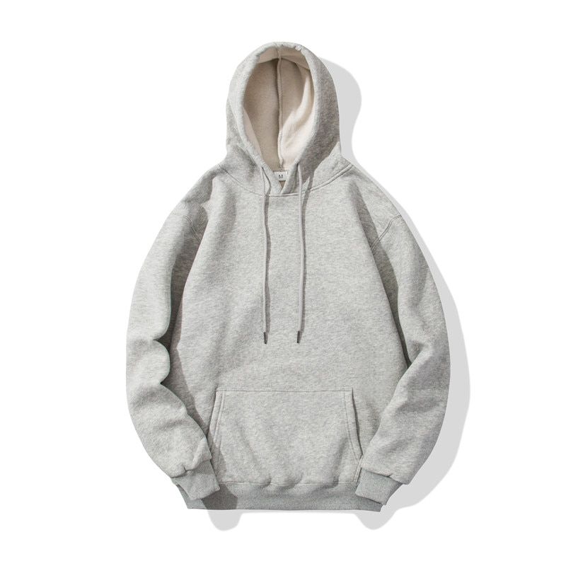 Fashion We Men Hoodies  Hop Streetwear Casual Hoodies Sweatshirts Elasticity Solid Color Fleece Thick Warm Threaded Cuffs