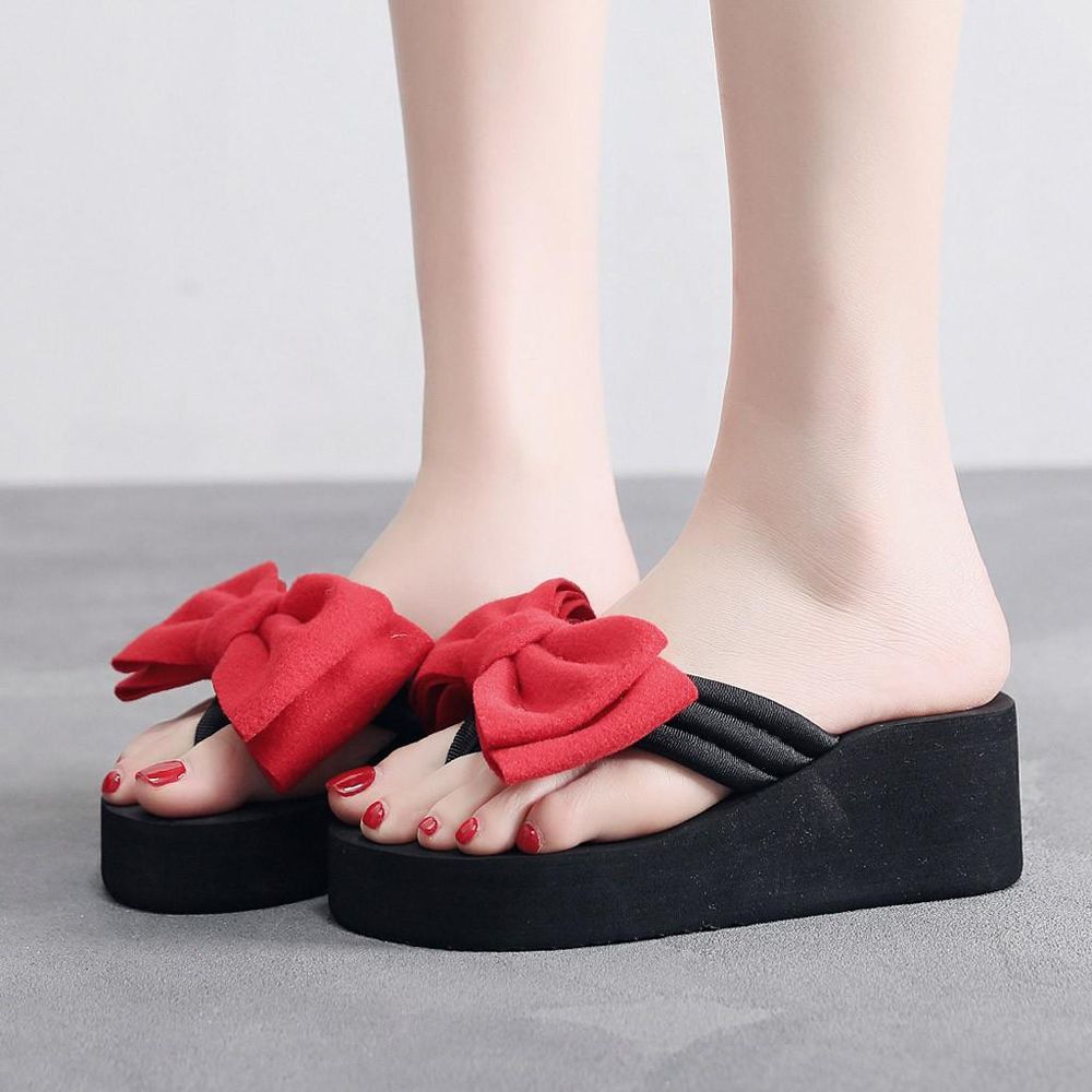 Korean Style Women Sandals Lady Shoes Summer Women Wedge Slides Slippers Sandals Home Bathroom Beach Flip Flops Shoes Wedge Sandals female shoes women shoes