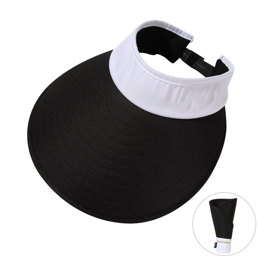Summer  Empty Top Suncap Wide Brim Beach Cap Portable Foldable Roll-up Sun Hat Fashion Casual Tennis Sports Cap Visor