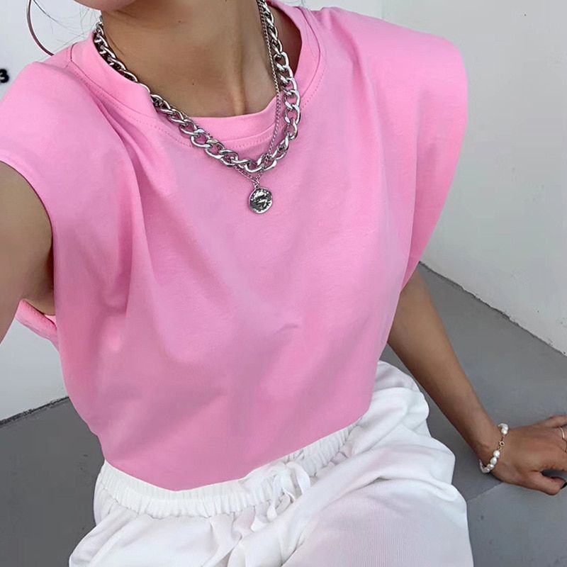 Green Summer White Loose Sleeveless Tops Women Oversized O Neck Casual Basic Sport Vest Tees Female Streetwear Tank Top