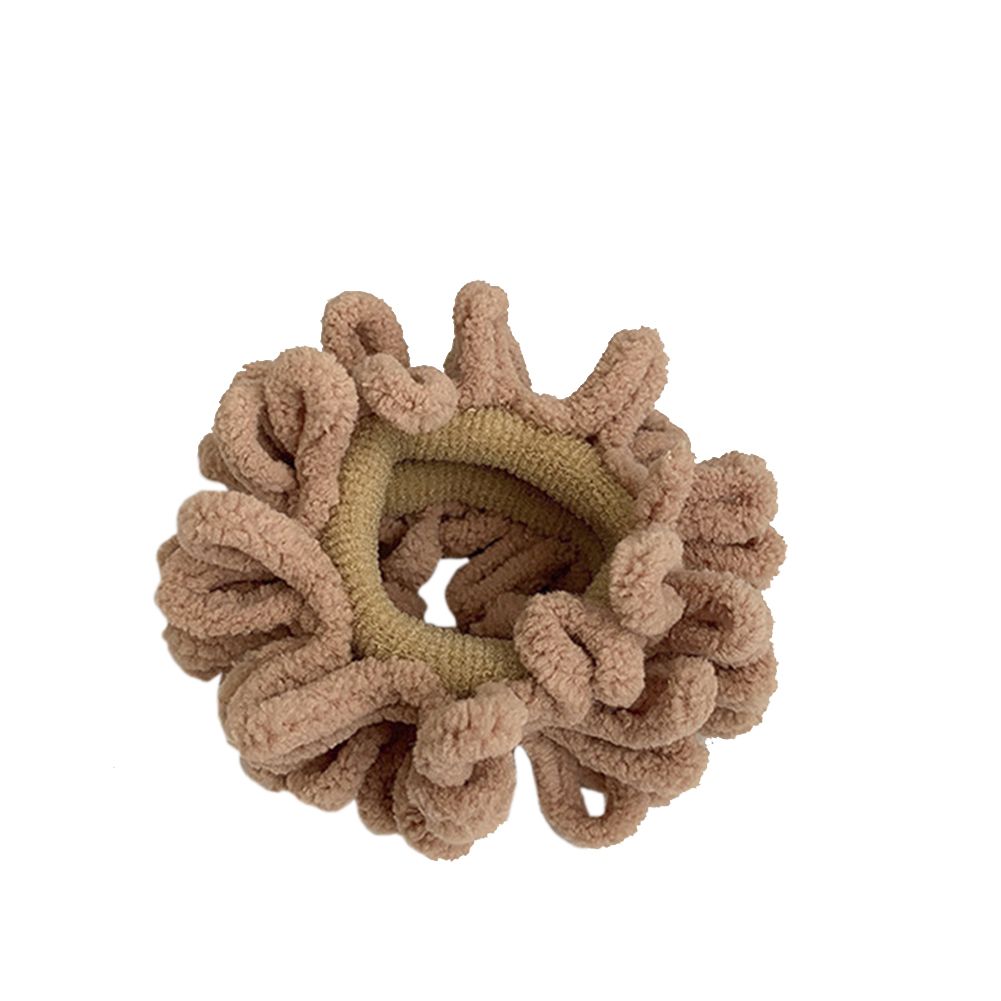 Yfashion Women High Elastic owel Hair  Band Hair  Circle  Rope Fashion Hair Ring Ponytail Holder Hair Accessories Binding Hair Headdress color:Khaki