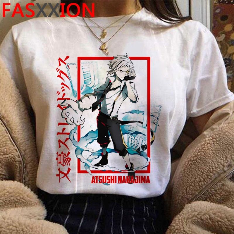 Funny Bungou Stray  Chuuya Nakahara T-shirt Men Harajuku Cute Anime Tshirt Kawaii Manga UniT Shirt Streetwear Tees Male