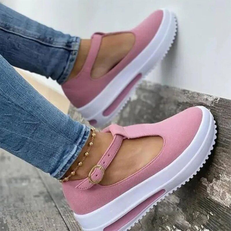 Women Shoes New Summer Sandals Thick Bottom Platform Flat Shoes Ladies Wedges Sandals Buckle Strap Casual Female Footwear