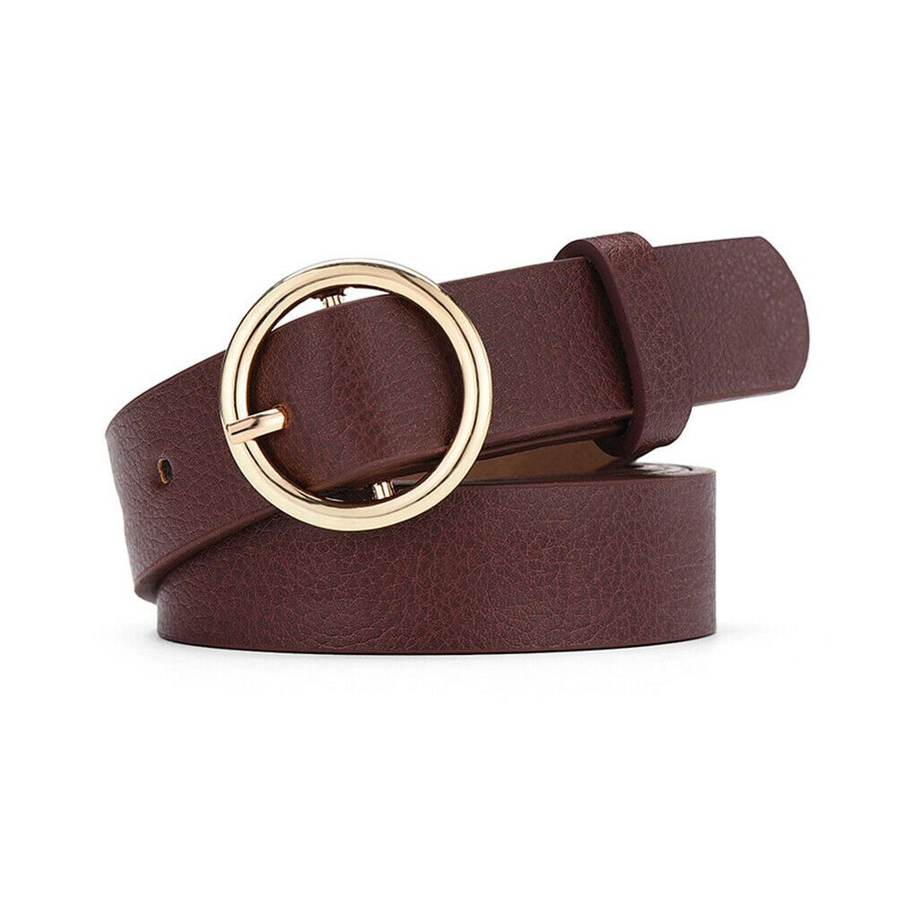 Women Lady Vintage Metal Boho PU Leather Buckle Waist Belt Waistband