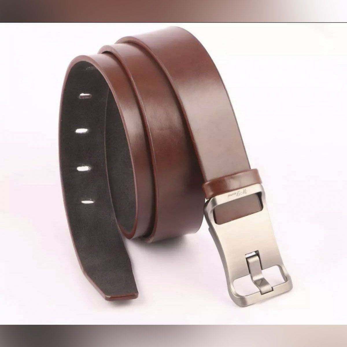 Brown stylish artificial leather belt for men