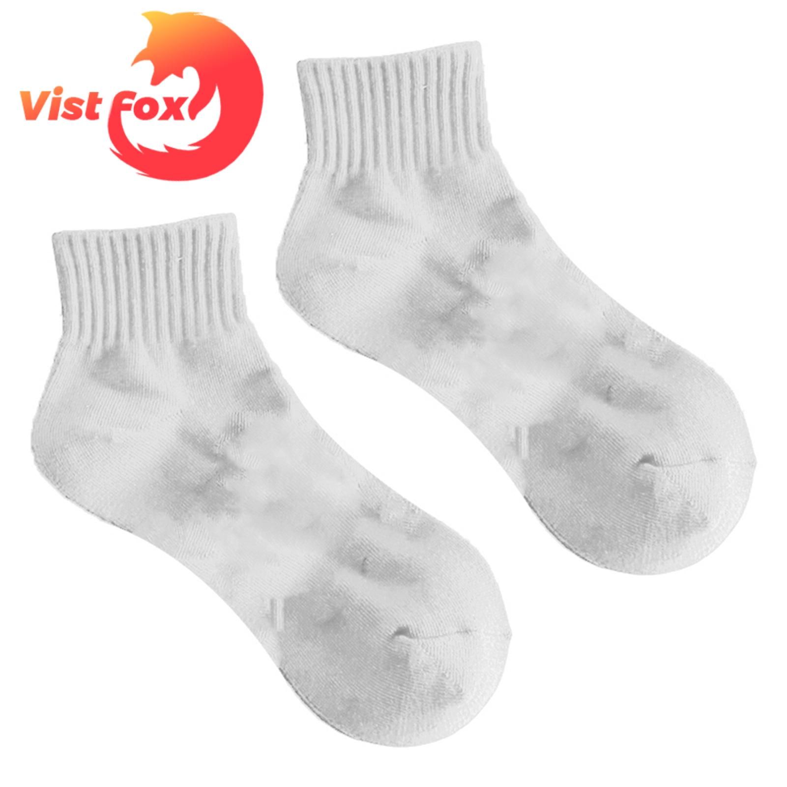 Vist Fox Athletic Ankle Socks Solid Color Elastic Opening College Style Socks