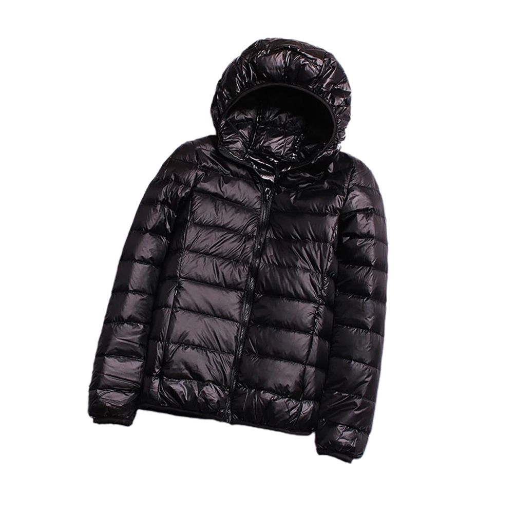 Women Autumn Winter Zip Lightweight Hooded Coat Slim Outerwear
