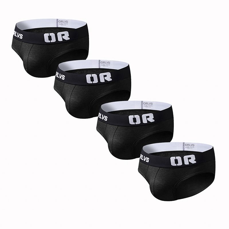 CMENIN ORLVS 4Pcs Cotton Solid Breathable Underwear Men Jockstrap U Convex Briefs Mens Underpants New OR153