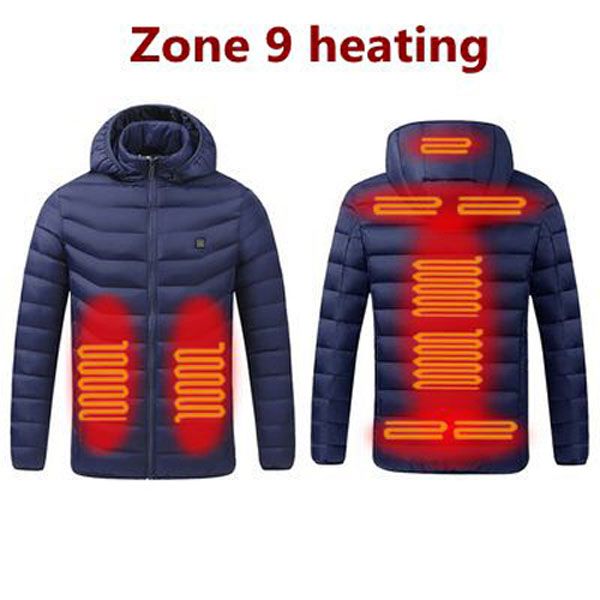 Men 11 heating Jacket Winter Warm USB Heating VSmart Thermostat Hooded Heated Clothing Waterproof  Warm Padded Jacket 5XL